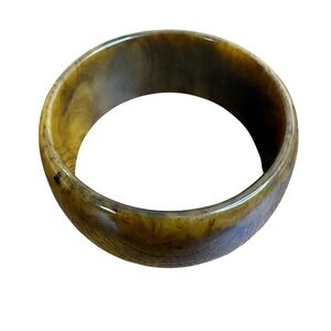 Bakelite Bangle Chunky Bracelet Dark Brown Mississippi Mud Art Deco Vintage